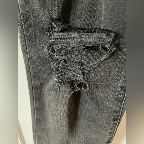 MADEWELL Mid-rise 9" High-Rise Skinny Jeans Black Distressed Raw Hem 6 28T - Picture 6 of 16